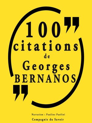 cover image of 100 citations Georges Bernanos